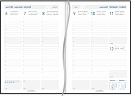 [AGE-A3415Z] Agenda Aurora Universe 34 Florence 145x210mm zestalig zwart 2025 1 week/2 pagina's