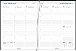 [AGE-A2915Z] Agenda Aurora Business 29 Florence 175x225mm zestalig zwart 2025 1 week/2 pagina's