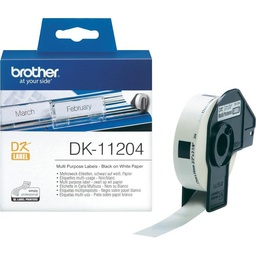 [PTO-DK11204] Label Brother DK-11204 17x54mm papier zwart op wit (400)