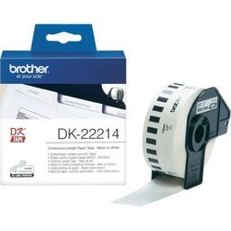 [PTO-DK22214] Label Brother DK-22214 12mmx30,48m papier zwart op wit