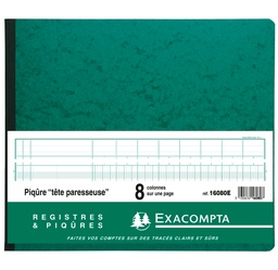 [EXA-16080E] Register Exacompta karton 27x32cm 80blad 8 kolommen met inkeping