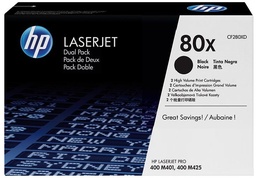 [HP-HPCF280XD] Toner HP Mono Laser 80X DUO LaserJet Pro 400 M401a 2x6.900 pag. BK