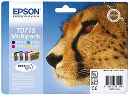 [EPS-T071540] Cartridge Epson Inkjet T0715 Stylus D120 245 pag./495 pag. VALUE PACK BK/C/M/Y