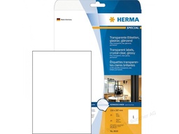 [HER-8020] Etiket Herma 1etik/bl transparant 21x29.7 25bl/doos