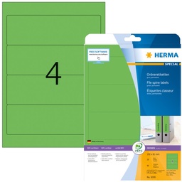 [HER-5099] Rugetiket Herma A4 4 etik/bl. 192x61mm zelfklevend groen (20)