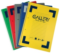 [TIM-01611] Spiraalschrift Gallery traditional PP A4 gelijnd afscheurbaar 160blz assorti