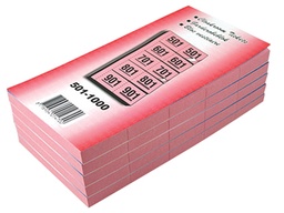 [TIM-1000VK] Garderobeblok 12x20cm 5 dubbele nummers 501-1000 roze