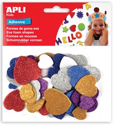 [TIM-13484] Schuimrubberfiguren Apli kids zelfklevend hart assorti glitter (50)