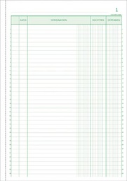 [TIM-13500E] Ontvangsten-Uitgaven Exacompta karton 29,7x21cm 50blad dupli zelfkopiërend franstalig