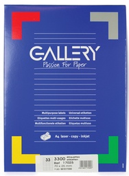 [TIM-17025] Etiketten Gallery 33 etik/bl 70x25mm (100)