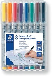 [TIM-311WP8] Non-permanent marker Staedtler Lumocolor OHP 311 ronde punt 0,4mm assorti (8)