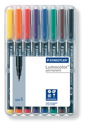 [TIM-313WP8] Permanent marker Staedtler Lumocolor OHP 313 ronde punt 0,4mm assorti (8)