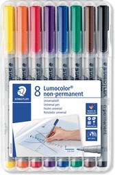 [TIM-316WP8] Non-permanent marker Staedtler Lumocolor OHP 316 ronde punt 0,6mm assorti (8)