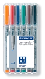 [TIM-317WP6] Permanent marker Staedtler Lumocolor OHP 317 ronde punt 1mm assorti (6)