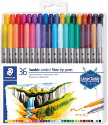 [TIM-3200T36] Viltstift Staedtler dubbele ultrafijne punt assorti (36)