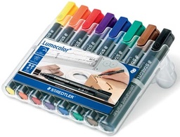 [TIM-350WP8] Permanent marker Staedtler Lumocolor 350 beitelpunt 2-5mm assorti (8)