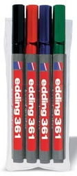 [TIM-361/4S] Whiteboardmarker Edding 361 ronde punt 1mm assorti (4)