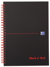 [TIM-4047652] Spiraalboek Oxford Black n' Red hardcover A5 geruit 280blz