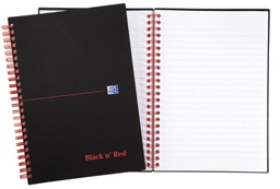 [TIM-4047655] Spiraalboek Oxford Black n' Red PP A5 gelijnd 280blz