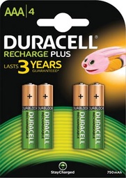 [TIM-4090231] Batterij Duracell Recharge Plus AAA oplaadbaar (4)