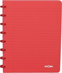 [TIM-4135704] Schrift Atoma Trendy PP A5 geruit 144blz transparant rood