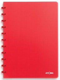 [TIM-4137304] Schrift Atoma Trendy PP A4 geruit 144blz transparant rood