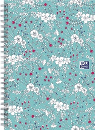 [TIM-4143834] Spiraalschrift Oxford Floral hardcover B5 90g gelijnd 120blz turkoois