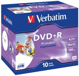 [TIM-43508] DVD+R Verbatim 4,7GB 16X jewel case (10)