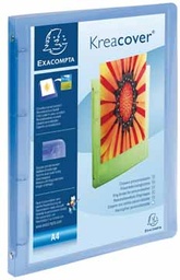 [TIM-51562E] Panorama ringmap Exacompta PP A4 maxi 4 O-ringen 30mm rug 4cm 1 insteektas transparant blauw