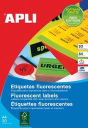 [TIM-582874] Etiketten Apli 8 etik/bl 99,1x67,7mm fluo geel (20)