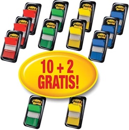 [TIM-680P102] Index Post-it Standaard assorti 10+2 gratis