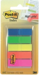 [TIM-683HF5] Index Post-it Translucent 12x43mm 20 tabs per kleur assorti