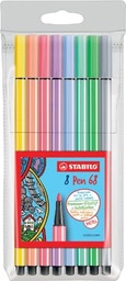 [TIM-6880010] Viltstift Stabilo Pen 68 assorti pastel ophangtas (8)