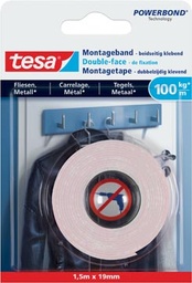 [TIM-777460] Dubbelzijdige montagetape Tesa Powerbond Tegels en Metaal 19mmx1,5m