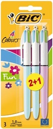 [TIM-883784] Balpen Bic 4 Colours Fashion assorti 2+1 gratis