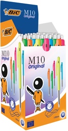 [TIM-893582] Balpen Bic M10 Clic Colors blauwe inkt assorti (50)