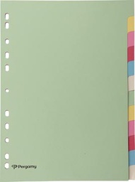 [TIM-901244] Tabbladen Pergamy karton 12 tabs 11-gaats assorti pastel