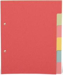 [TIM-901249] Tabbladen Pergamy karton A5 6 tabs 2-gaats assorti pastel