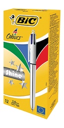 [TIM-9193800] Balpen Bic 4 Colours Shine medium zilver