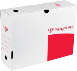 [TIM-9300760] Archiefdoos Pergamy 25x33x10cm wit/rood