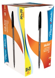 [TIM-977410] Balpen Paper Mate Inkjoy 100 medium 1,0mm zwart voordeelpack 80+20 gratis