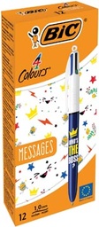 [TIM-992563] Balpen Bic 4 Colours Messages "Who's the boss?" (12)