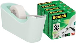 [TIM-C18M4] Plakbandafroller Scotch verzwaarde bodem munt incl 4 rollen Scotch Magic Tape