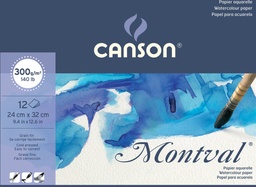 [TIM-C287319] Aquarelpapierblok Canson Montval 24x32cm wit met fijne korrel 300g 12vel