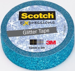 [TIM-C514BLU] Scotch Expressions glitter tape, 15mm x 5m, blauw