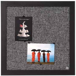 [TIM-FB89781] Textielbord Bisilque 45x45cm zwart frame lichtgrijs