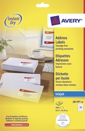 [TIM-J815940] Etiket Avery Address 24 etik/bl 63,5x33,9mm voor inkjet wit (40)