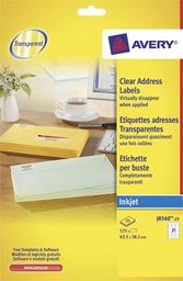 [TIM-J856025] Etiket Avery Address 21 etik/bl 63,5x38,1mm voor inkjet transparant (25)