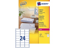 [TIM-L7159] Etiket Avery Address 24 etik/bl 63,5x33,9mm voor laser wit (100)