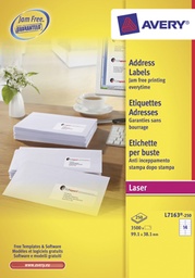 [TIM-L7163-T] Etiket Avery Address 14 etik/bl 99,1x38,1mm voor laser wit (250)